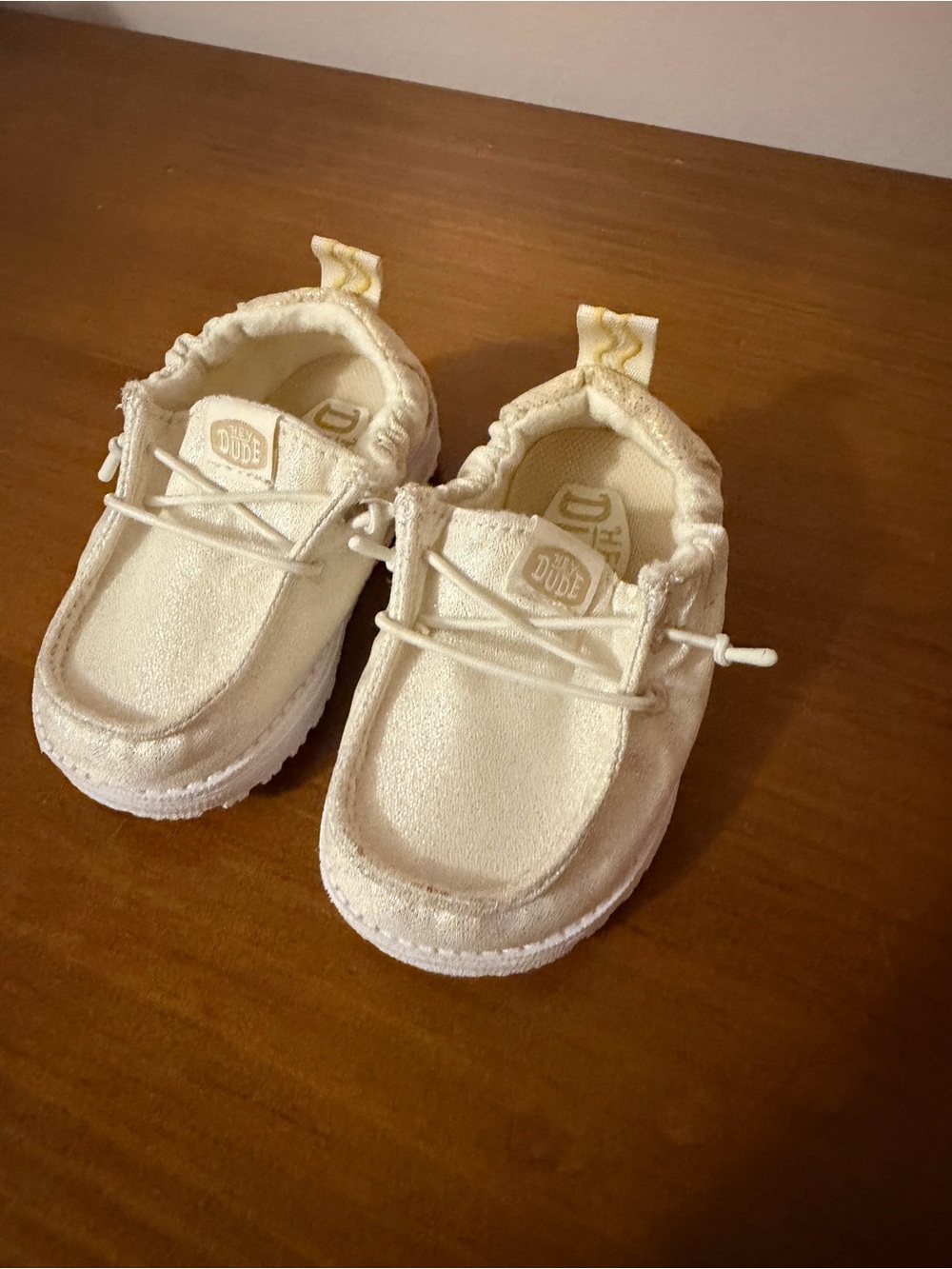 Hey Dude Cream/Tan Baby Slip-On Casual Shoes